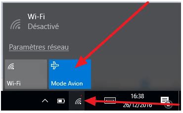 Activer mode avion windows 10